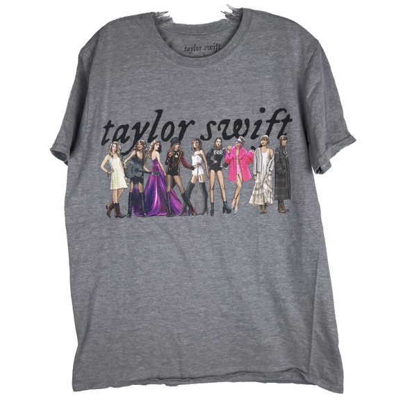 Taylor Swift Eras T-Shirt Size Large Heather Gray Short Sleeve Speak Now Red - Picture 1 of 5